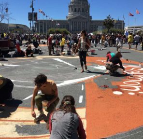 San Francisco Climate March Mural at City Hall (D)
